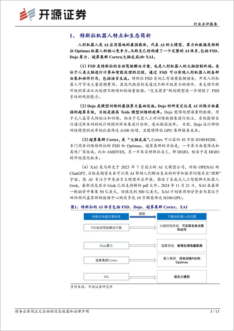 《机械设备行业点评报告：特斯拉、Open＋AI、英伟达、华为人形机器人生态简析-241126-开源证券-13页》 - 第2页预览图