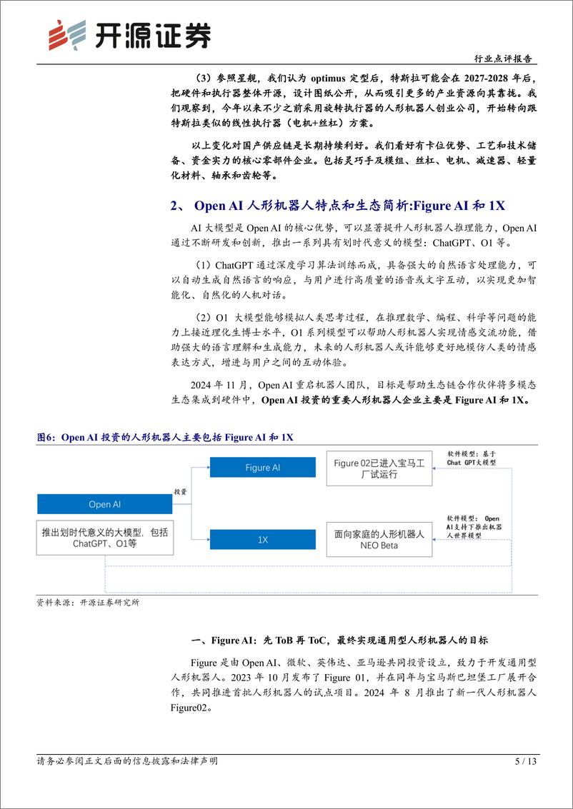 《机械设备行业点评报告：特斯拉、Open＋AI、英伟达、华为人形机器人生态简析-241126-开源证券-13页》 - 第4页预览图