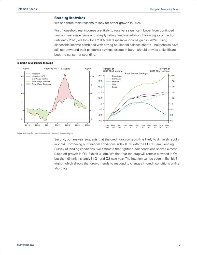 《高盛：2024欧元区展望报告：消退的逆风（英文版）》 - 第3页预览图