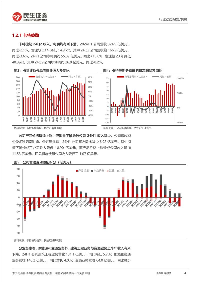 《机械行业一周解一惑系列：工程机械海外龙头二季报简析-240908-民生证券-15页》 - 第4页预览图