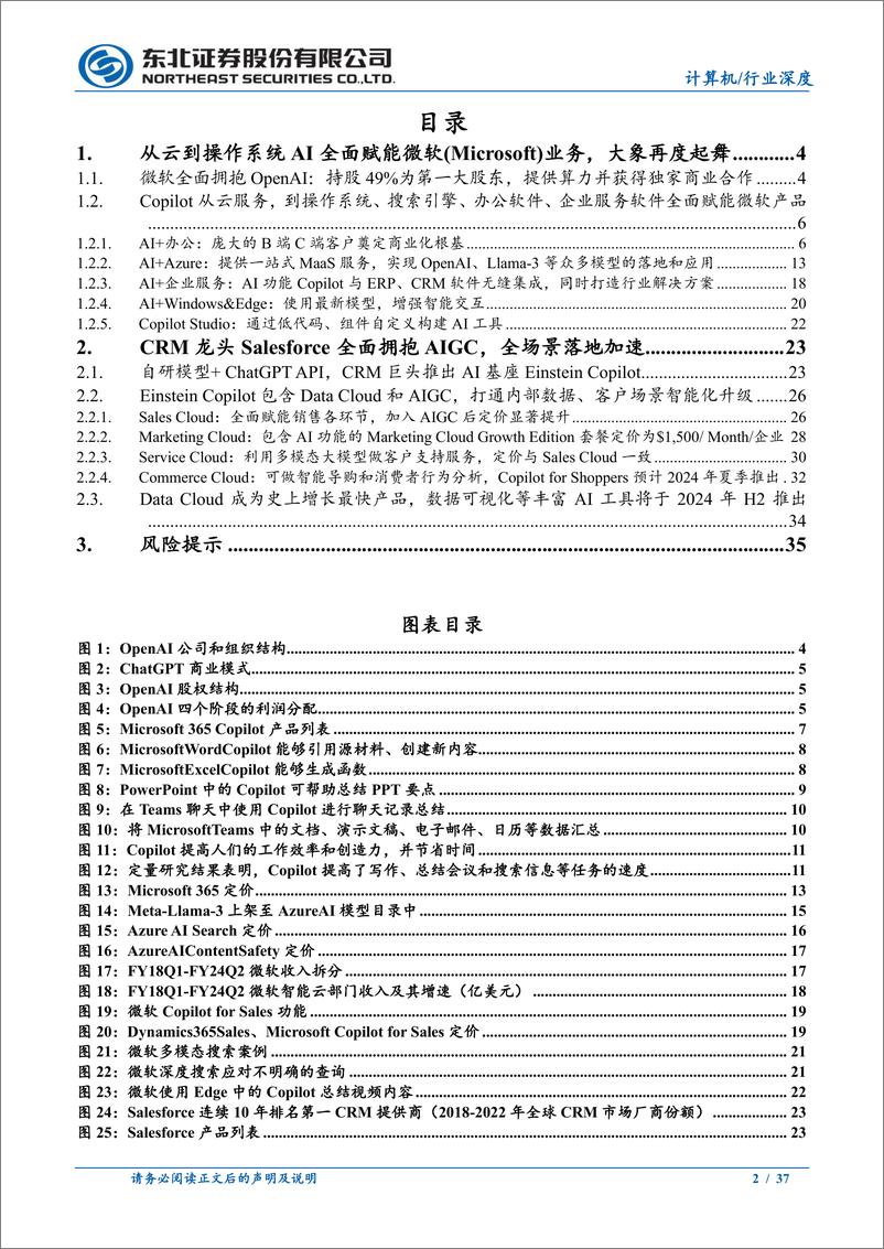 《计算机行业AIGC赋能企业效率提升系列报告(一)：微软%26Salesforce＋AI应用进展分析-240521-东北证券-37页》 - 第2页预览图