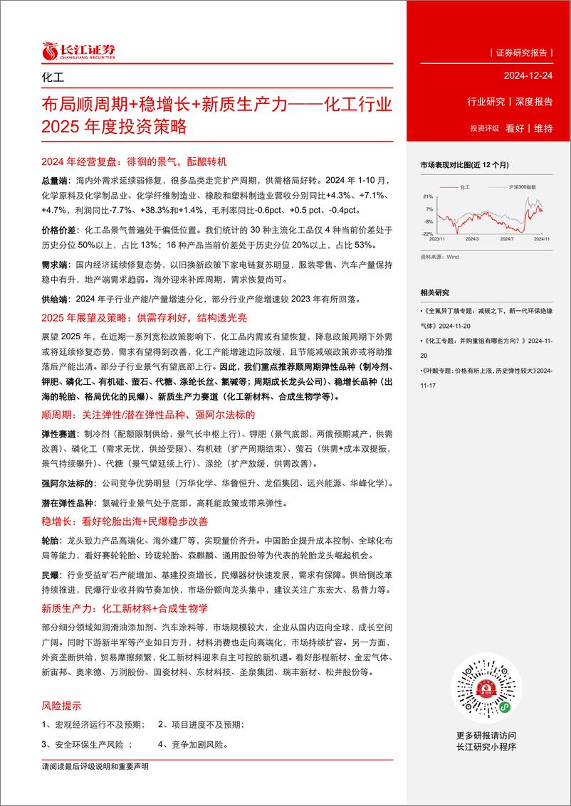 《化工行业2025年度投资策略：布局顺周期%2b稳增长%2b新质生产力-241224-长江证券-65页》 - 第3页预览图