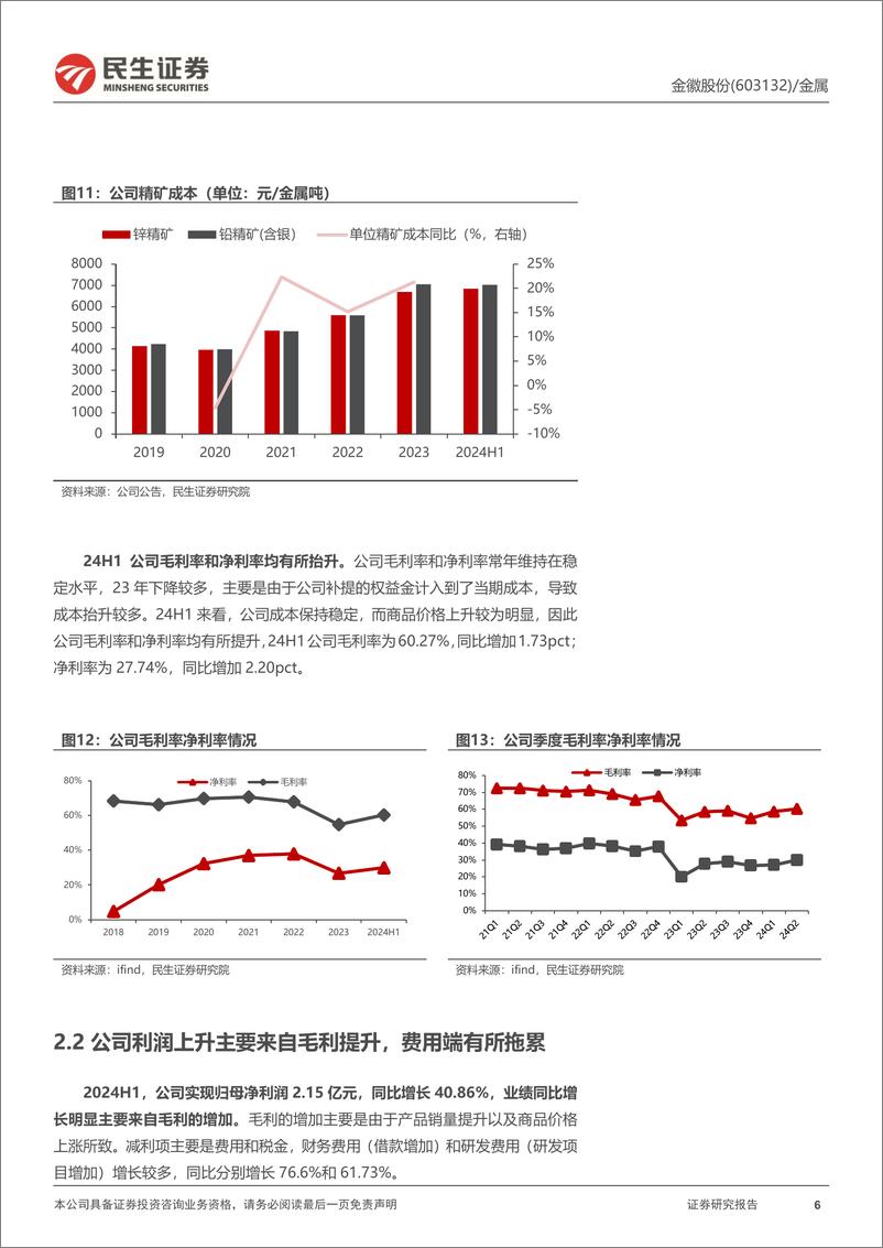 《金徽股份(603132)公司动态报告：量价齐升推动业绩增长，江洛矿区整合有序推进-240819-民生证券-16页》 - 第6页预览图