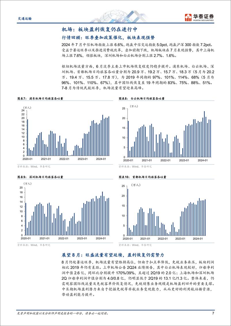 《交通运输行业月报：寻找“预期差”港股红利／油运／快递-240805-华泰证券-20页》 - 第7页预览图