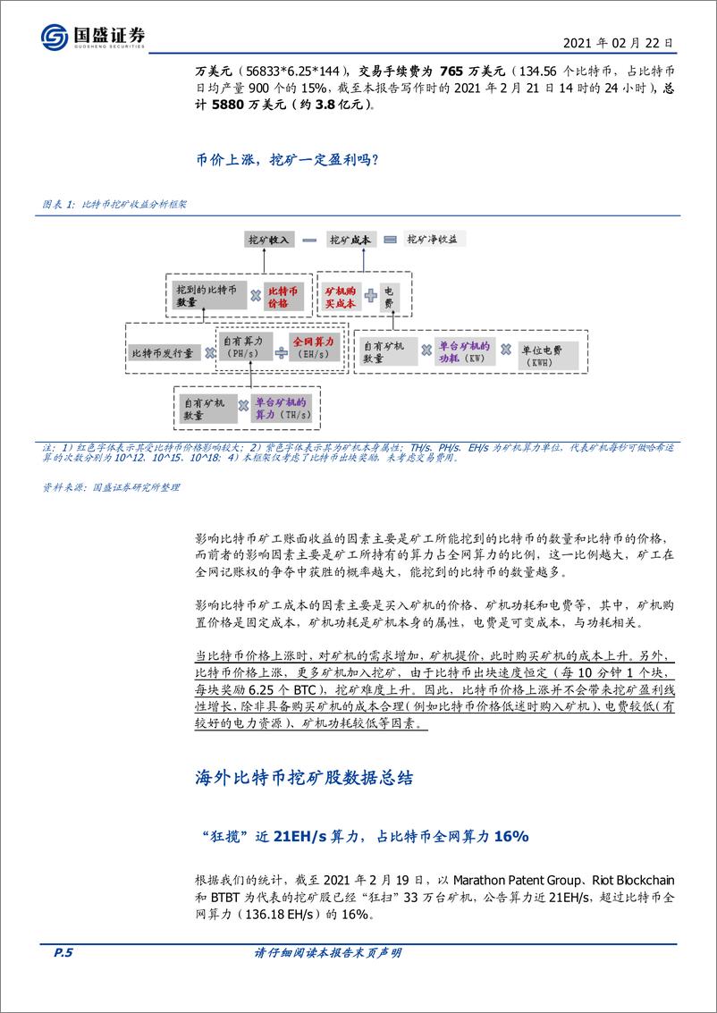 《区块链行业专题研究：全球比特币挖矿股全景，机构入场，“狂揽”算力-20210222-国盛证券-33页》 - 第5页预览图