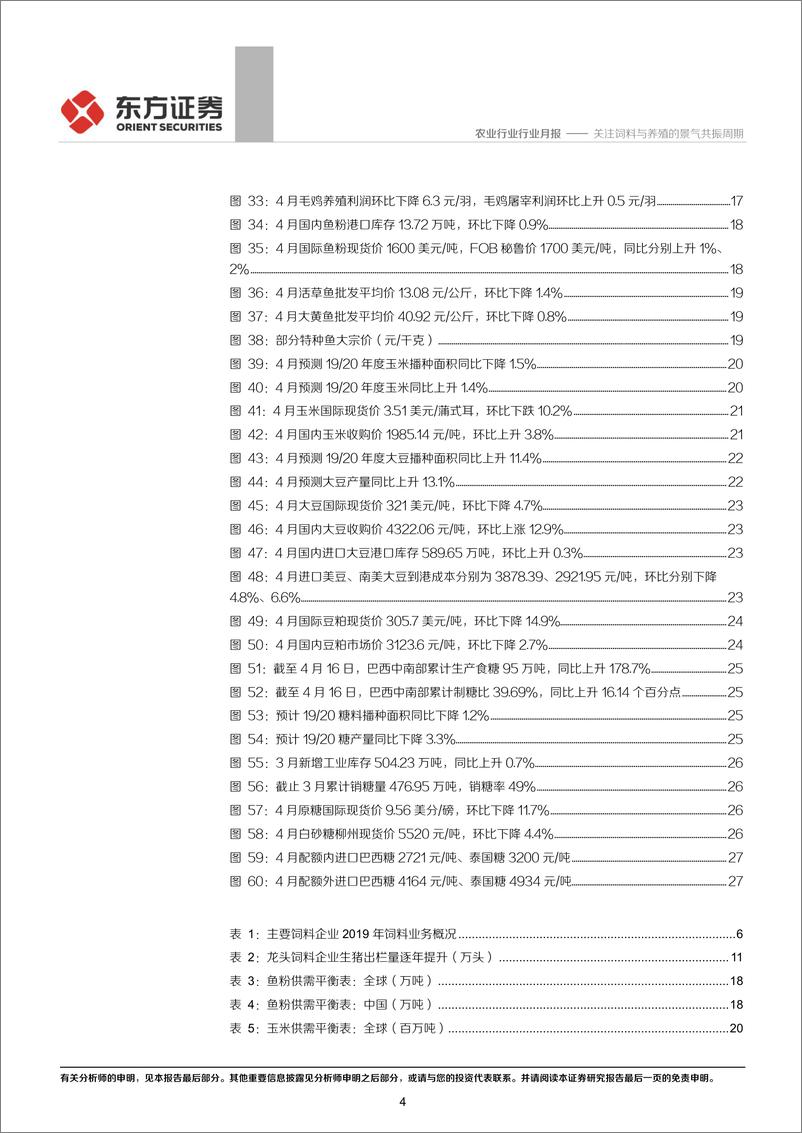 《农业行业2020年5月农业月度谈：关注饲料与养殖的景气共振周期-20200507-东方证券-31页》 - 第5页预览图