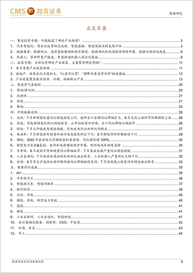 《热门赛道跟踪系列（十八）：中报披露了哪些产业趋势？-20230911-招商证券-45页》 - 第3页预览图