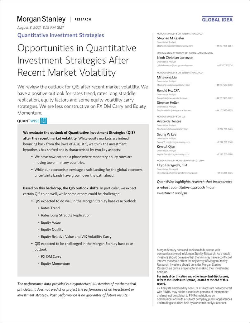 《Morgan Stanley-Quantitative Investment Strategies Opportunities in Quantit...-109752753》 - 第1页预览图