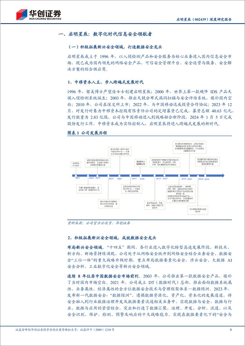 《华创证券-启明星辰-002439-深度研究报告：中移入主迎机遇，铸造数据安全领航者》 - 第6页预览图