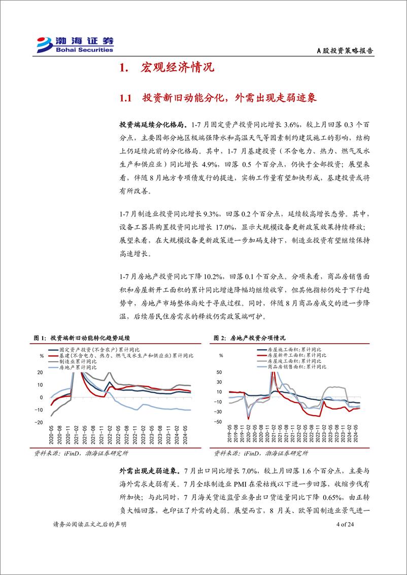 《-A股市场2024年9月投资策略报告：海外流动性将获改善，市场进入业绩真空期-240905-渤海证券-24页》 - 第4页预览图