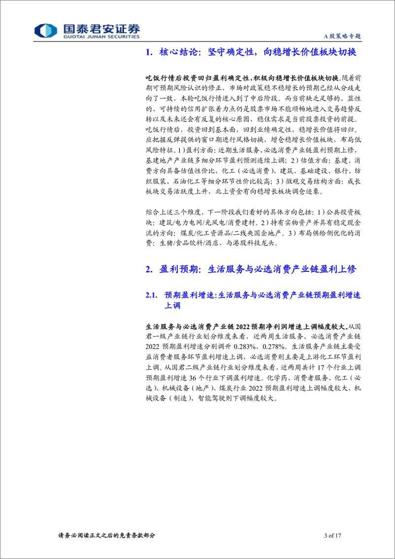 《国君产业链跟踪系列报告九：坚守盈利确定性，向稳增长价值板块切换-20220602-国泰君安-17页》 - 第4页预览图