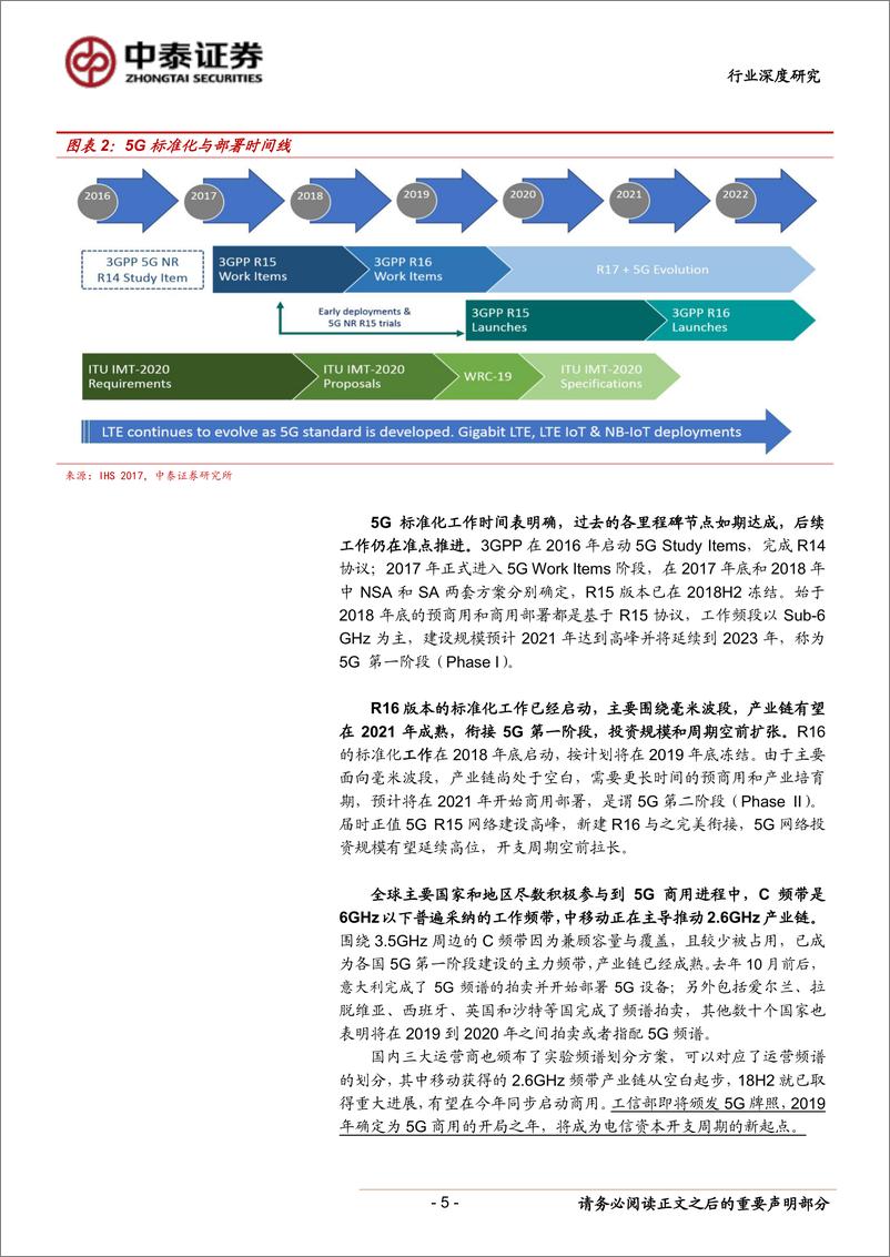 《通信行业2019年中期策略报告：5G进程下的自主可控和终端产业机遇-20190605-中泰证券-45页》 - 第6页预览图