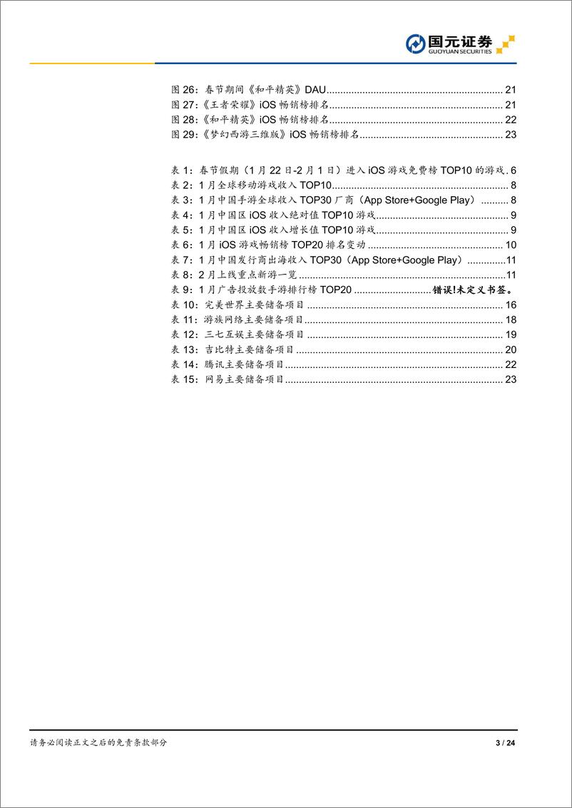 《游戏行业1月数据跟踪：春节叠加疫情行业增长明显，休闲游戏迎爆发-20200219-国元证券-24页》 - 第4页预览图