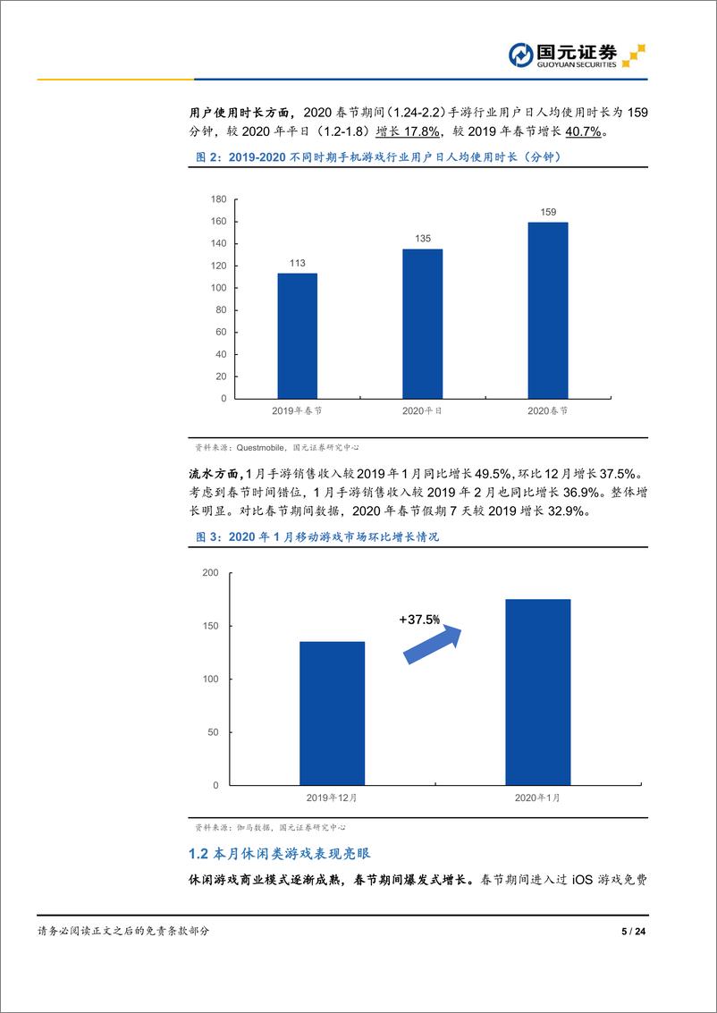 《游戏行业1月数据跟踪：春节叠加疫情行业增长明显，休闲游戏迎爆发-20200219-国元证券-24页》 - 第6页预览图