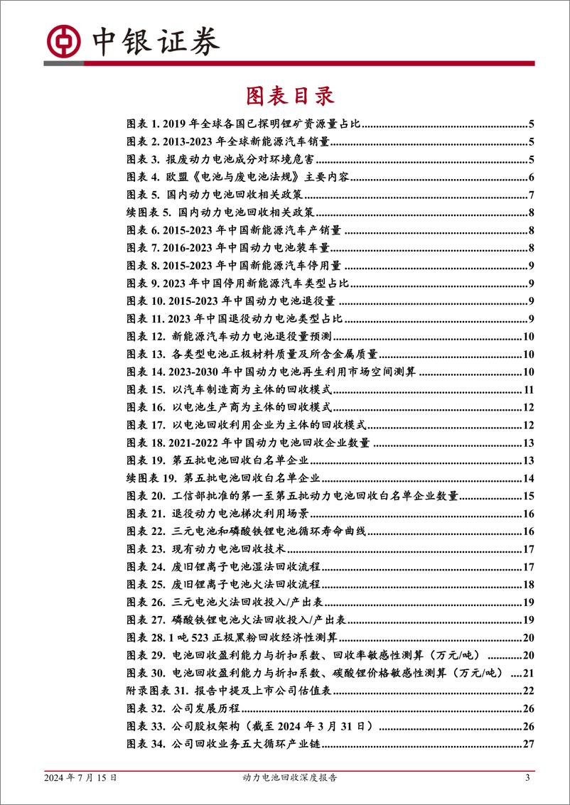 《电力设备行业动力电池回收深度报告：动力电池退役潮临近，电池回收产业东风将至-240715-中银证券-37页》 - 第3页预览图