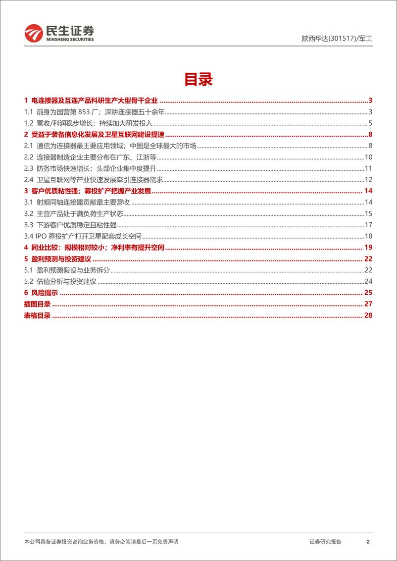 《生证券-陕西华达-301517-首次覆盖报告：电连接器先行者；卫星“黄金时代”打开成长空间》 - 第2页预览图