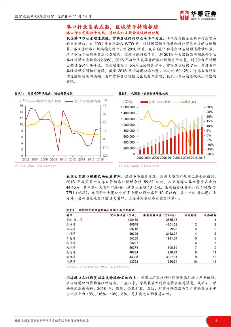 《港口行业信用深度报告：港口整合推进，关注信用投资机会-20191114-华泰证券-21页》 - 第5页预览图