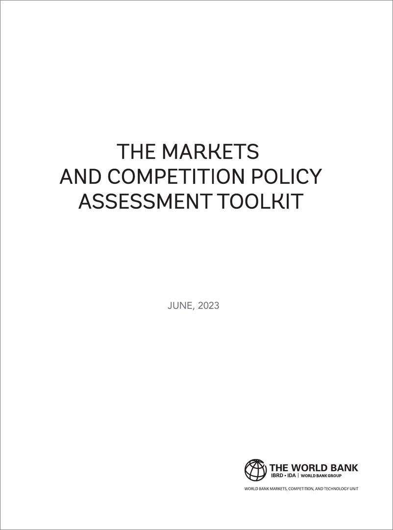《世界银行-市场和竞争政策评估工具包（英）-160页》 - 第3页预览图