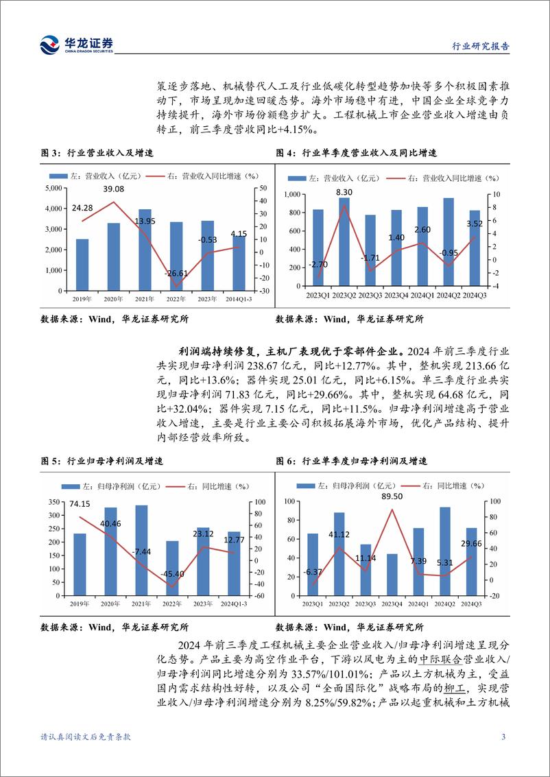 《工程机械行业2024年三季报综述：三季度业绩改善明显，内外需共振助力行业景气延续-241112-华龙证券-21页》 - 第7页预览图