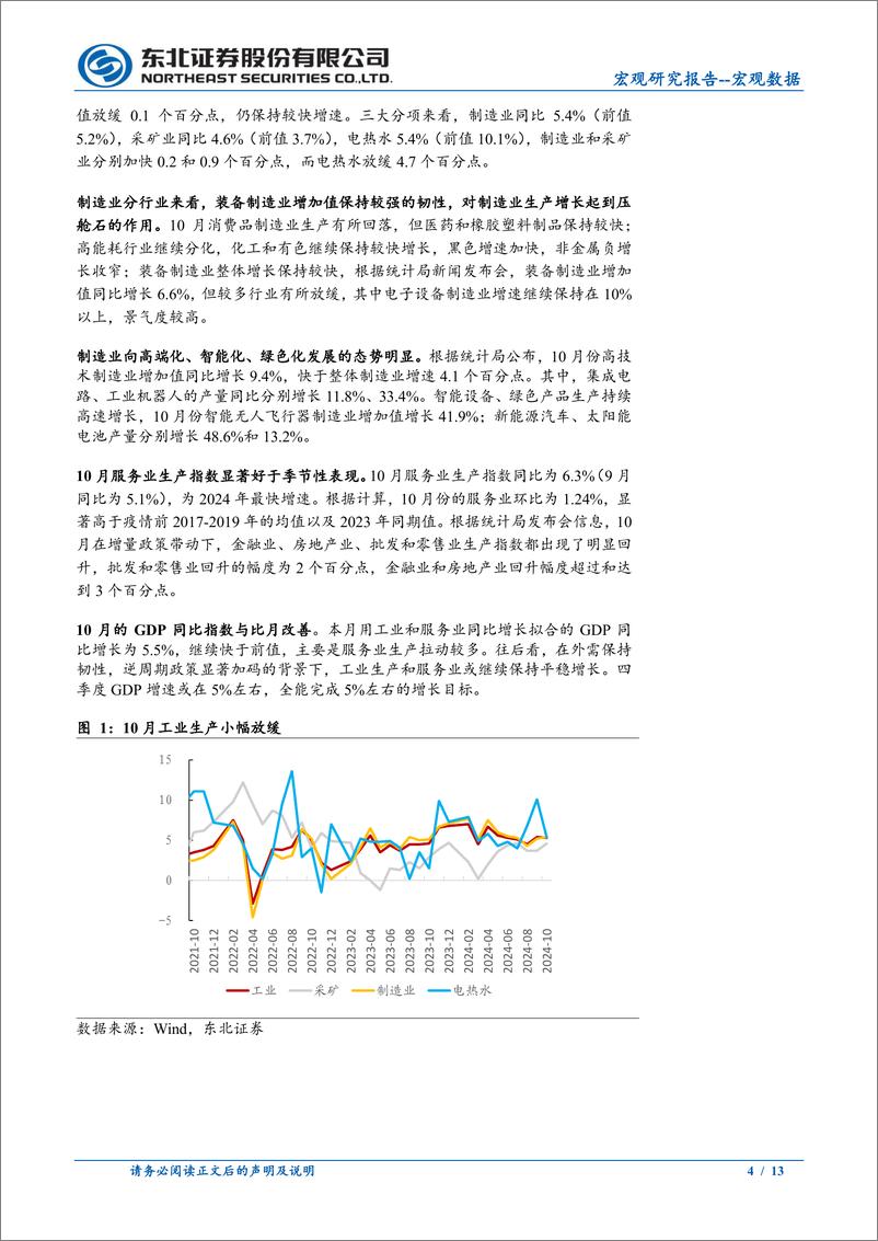 《10月经济数据点评：政策效能扩大，经济动能改善-241115-东北证券-13页》 - 第4页预览图