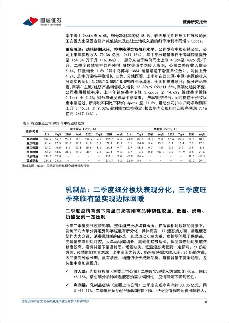 《大众食品行业2022年中报总结：二季度多因素扰动下业绩承压，下半年改善可期-20220919-国信证券-22页》 - 第7页预览图