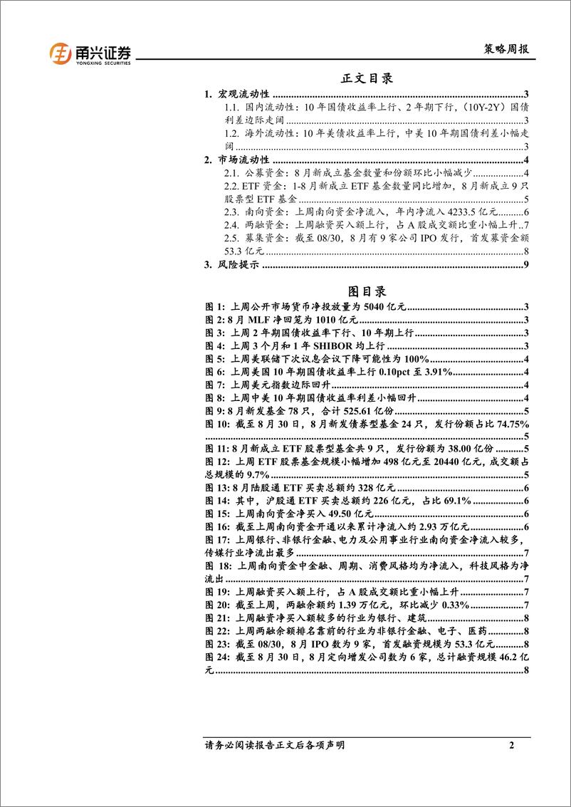 《流动性8月第5期：央行货币净投放，融资、南向资金大幅净流入银行-240904-甬兴证券-11页》 - 第2页预览图