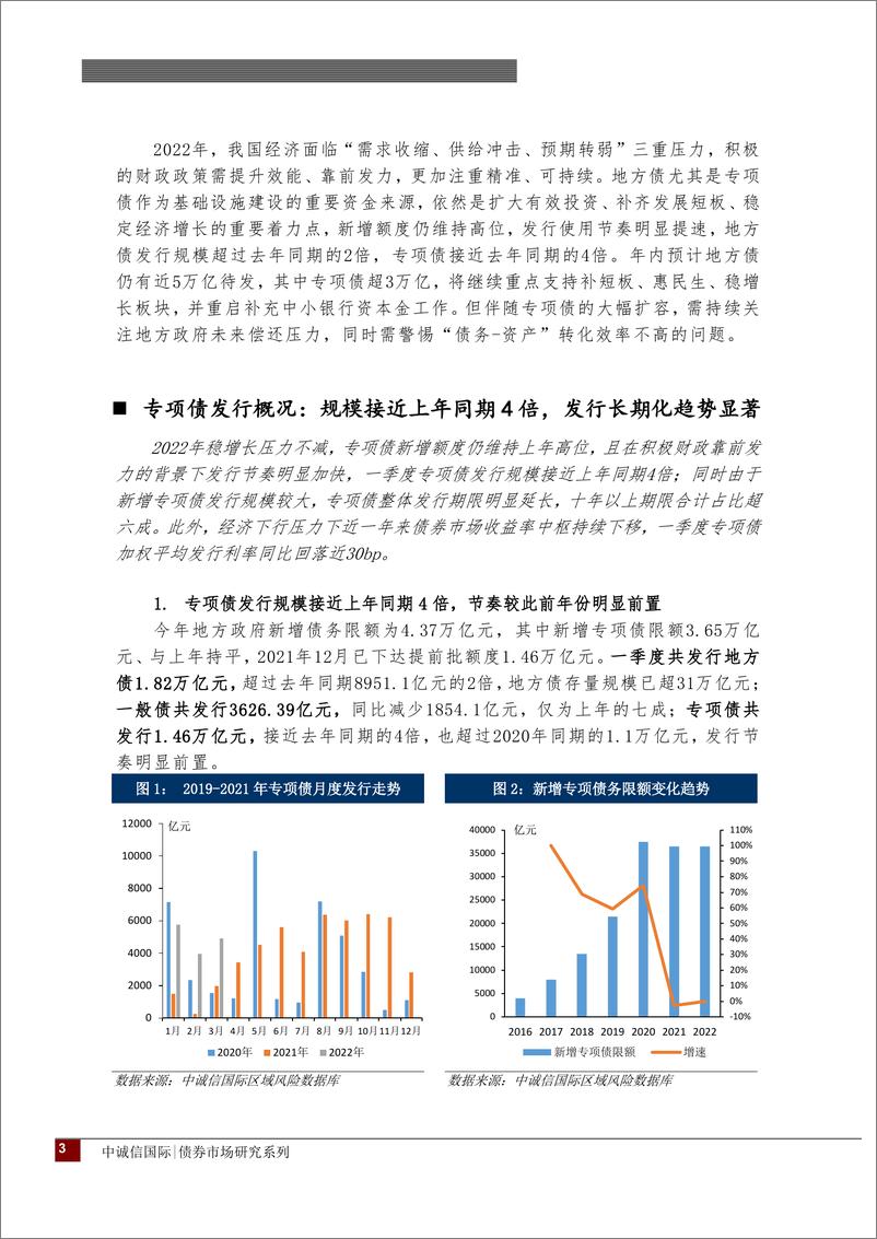 《地方政府专项债2022年一季度回顾与展望：政策靠前发力专项债发行前置，继续扩容需提升“债资产”转化效率-20220429-中诚信国际-15页》 - 第4页预览图