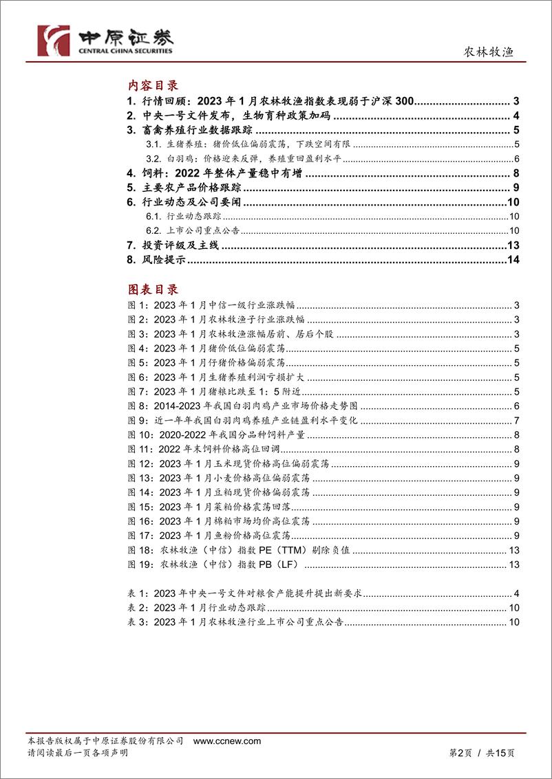 《农林牧渔行业月报：饲料产量稳步增长，生物育种政策加码-20230223-中原证券-15页》 - 第3页预览图