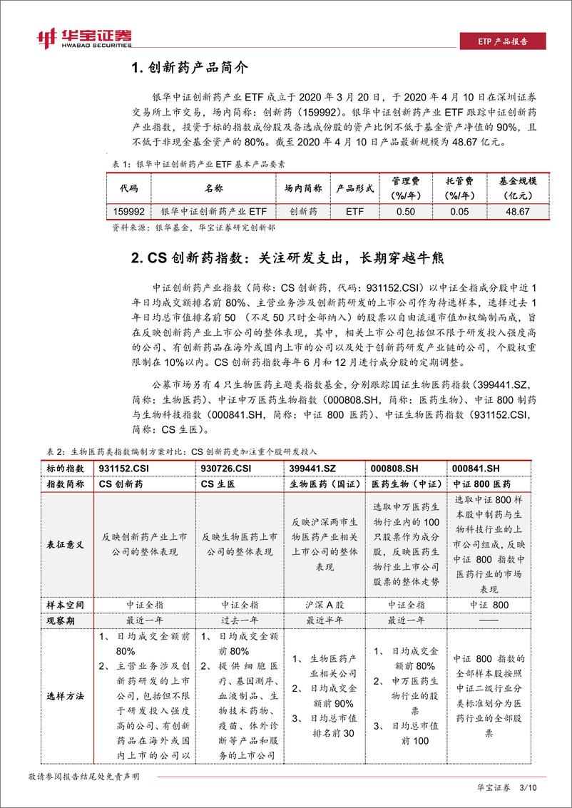 《ETP工具产品系列报告：银华创新药ETF，穿越牛熊的长期投资工具-20200415-华宝证券-10页》 - 第4页预览图