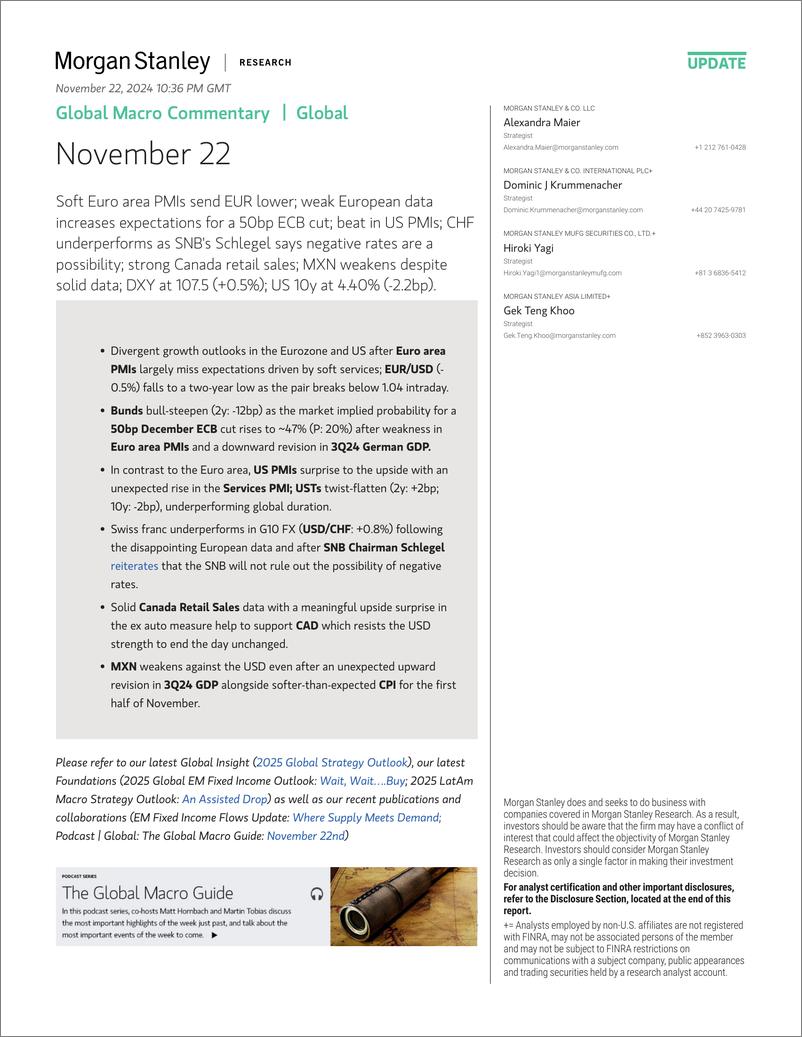 《Morgan Stanley Fixed-Global Macro Commentary November 22-111764413》 - 第1页预览图