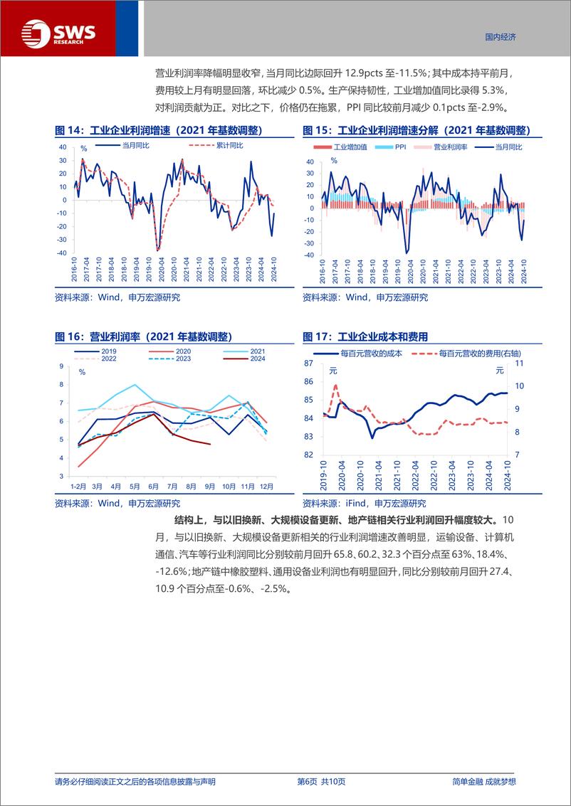 《工业企业效益数据点评(24.10)：利润改善之路的成本“困局”？-241127-申万宏源-10页》 - 第6页预览图