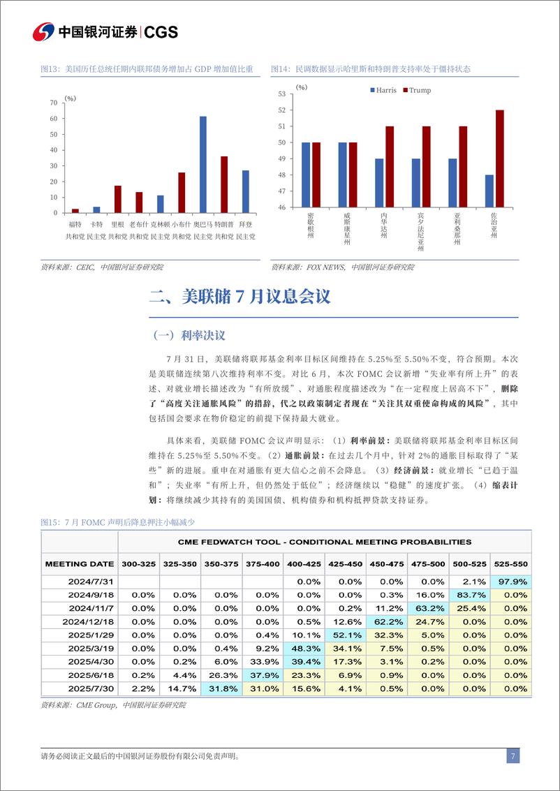 《美联储7月议息会议点评报告：全球权益市场对美联储降息预期保持敏感-240801-银河证券-15页》 - 第7页预览图