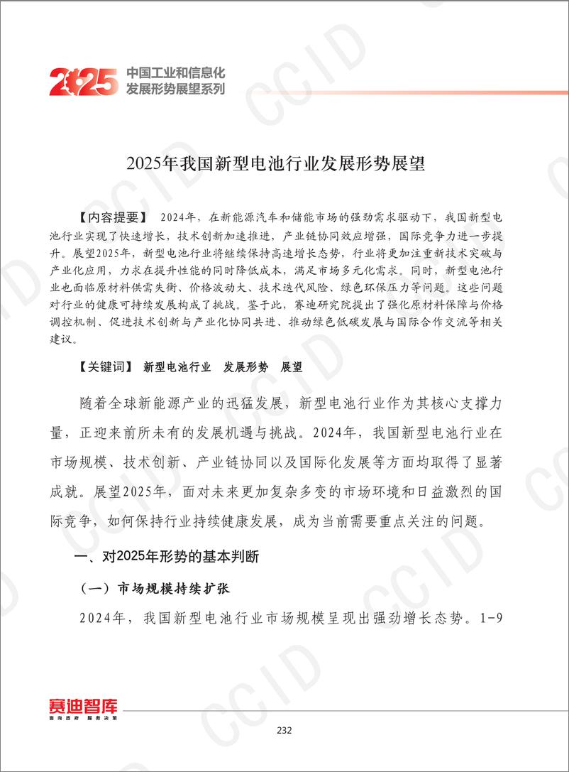 《20、2025年我国新型电池行业发展形势展望-水印-10页》 - 第1页预览图