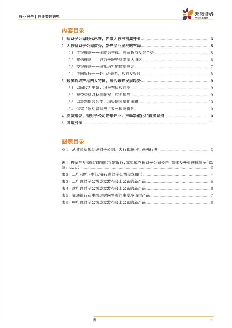 《银行业：理财子公司发行了那些新产品？-20190710-天风证券-12页》 - 第3页预览图