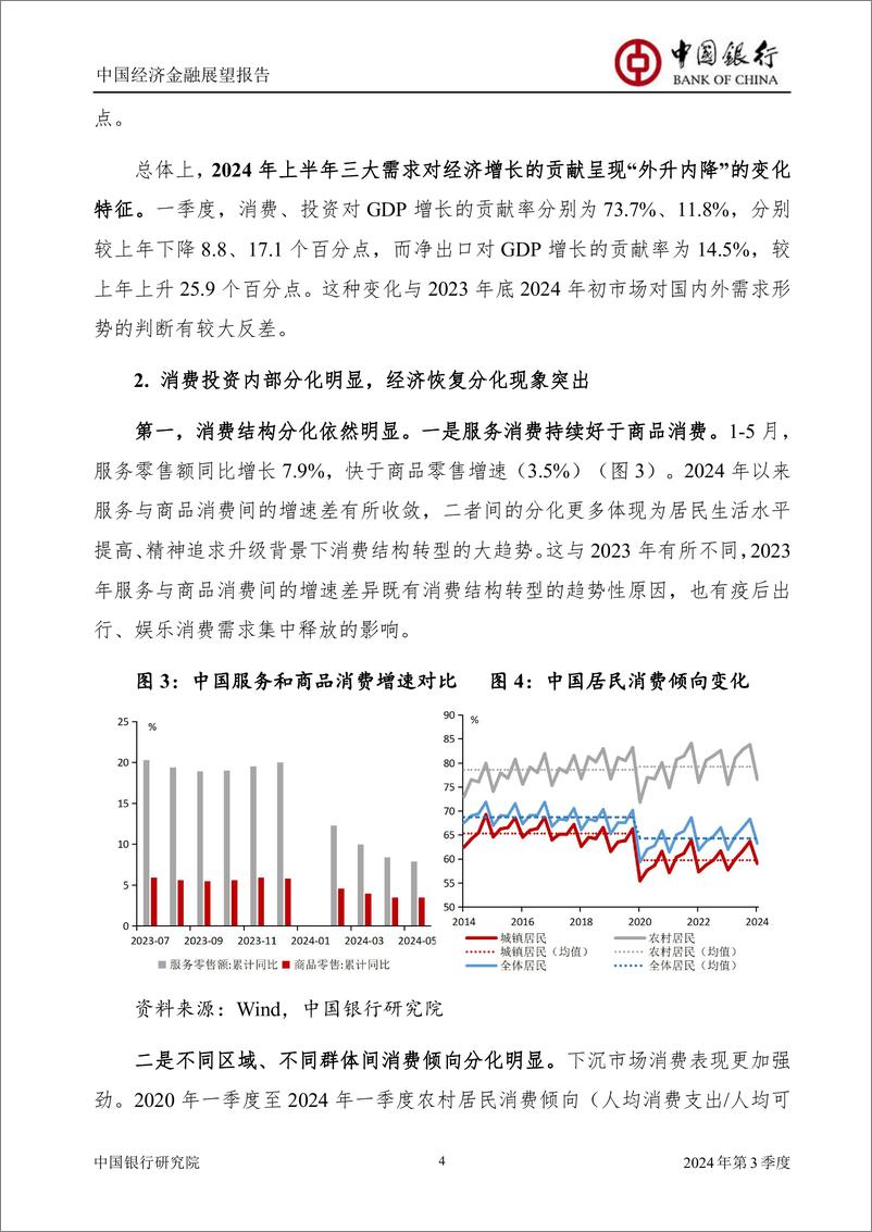 《中国经济金融展望报告2024年第3季度(总第59期)：经济总体平稳向好，结构分化特征明显-240626-中国银行-56页》 - 第6页预览图