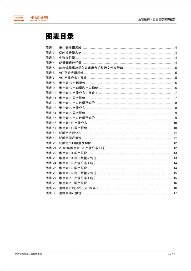 《维生素行业动态跟踪报告：猪瘟影响下整体走势偏弱，关注个别涨价品种-20190417-平安证券-18页》 - 第4页预览图