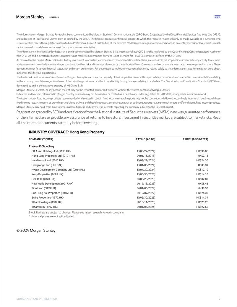 《Morgan Stanley-Hong Kong Property Apr-24 HK Retail Sales Worse than Expect...-108469053》 - 第7页预览图