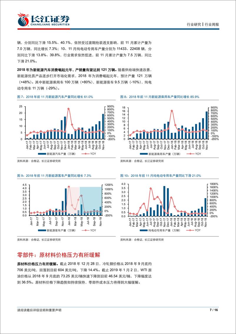 《汽车与汽车零部件行业汽车板块上市公司2018年年报业绩前瞻：四季度销量再下台阶，企业盈利承压-20190106-长江证券-16页》 - 第8页预览图