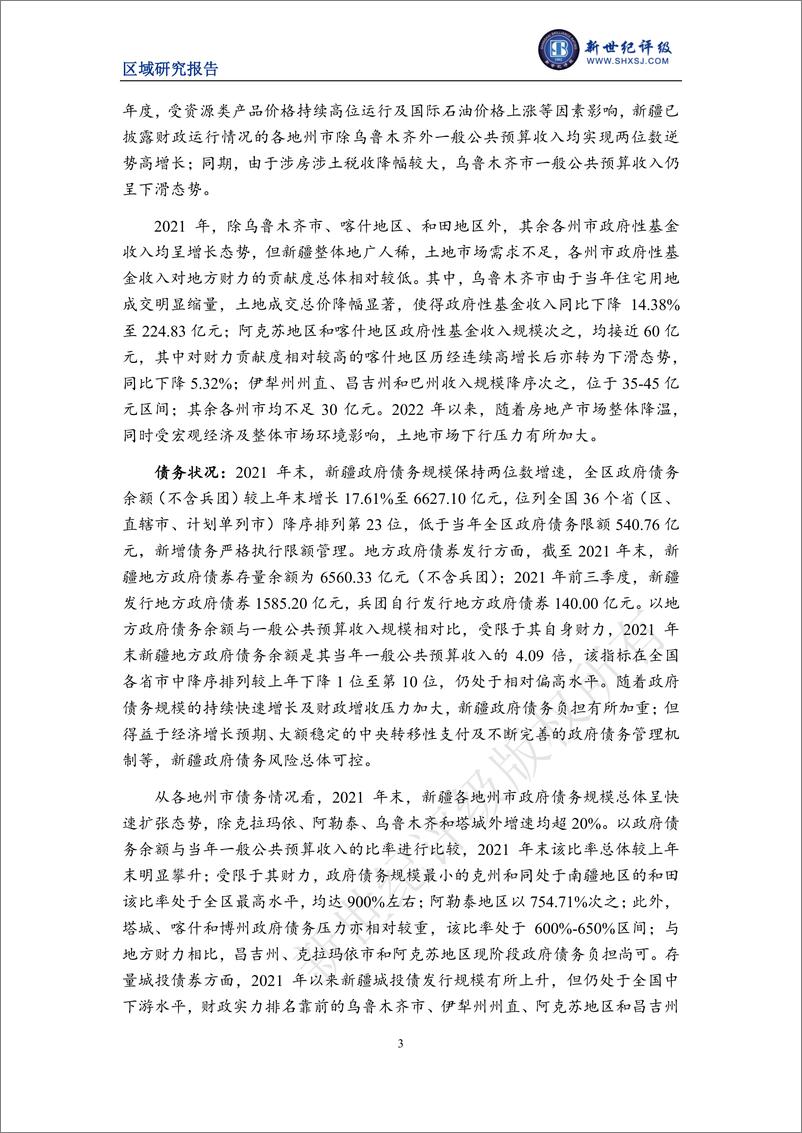 《新世纪评级-新疆自治区及下辖各州市（地区）经济财政实力与债务研究（2022）-28页》 - 第4页预览图