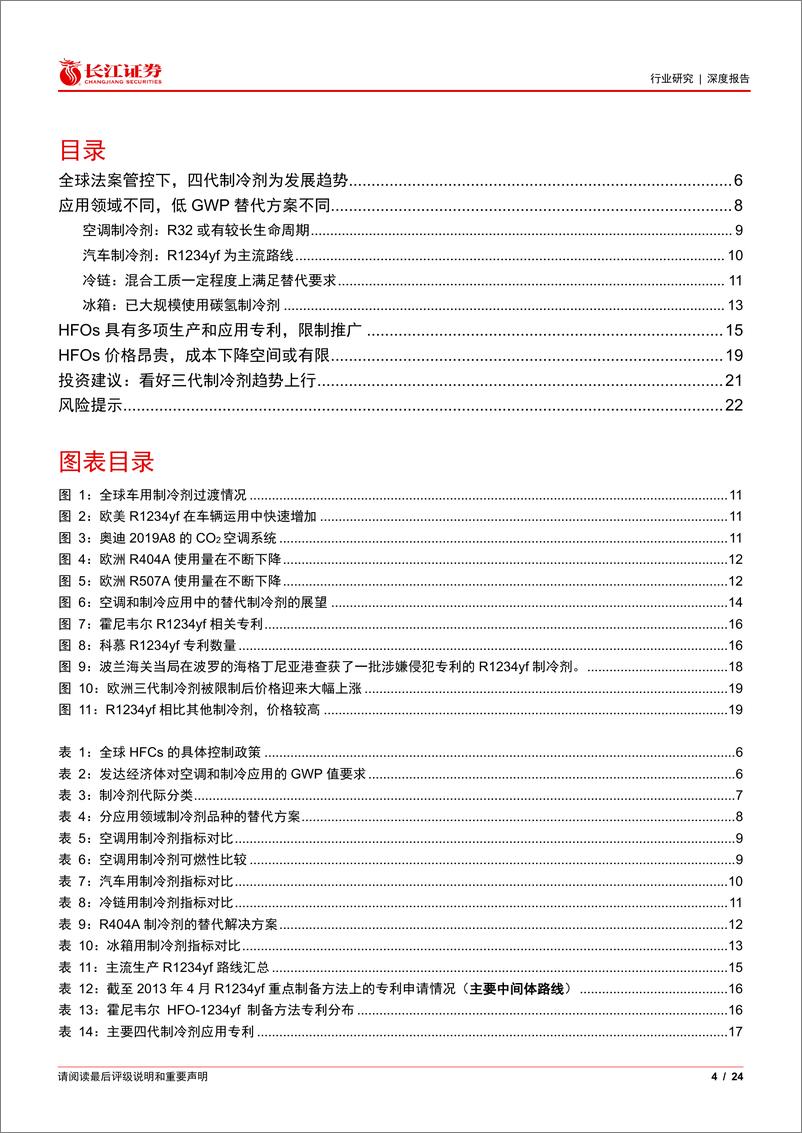 《基础化工行业：四代制冷剂，应用、专利与成本几何？-240522-长江证券-24页》 - 第4页预览图