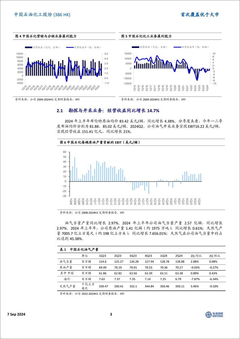 《中国石油化工股份(0386.HK)首次覆盖：回购、高分红、增进认同，提升企业价值-240907-海通国际-15页》 - 第3页预览图