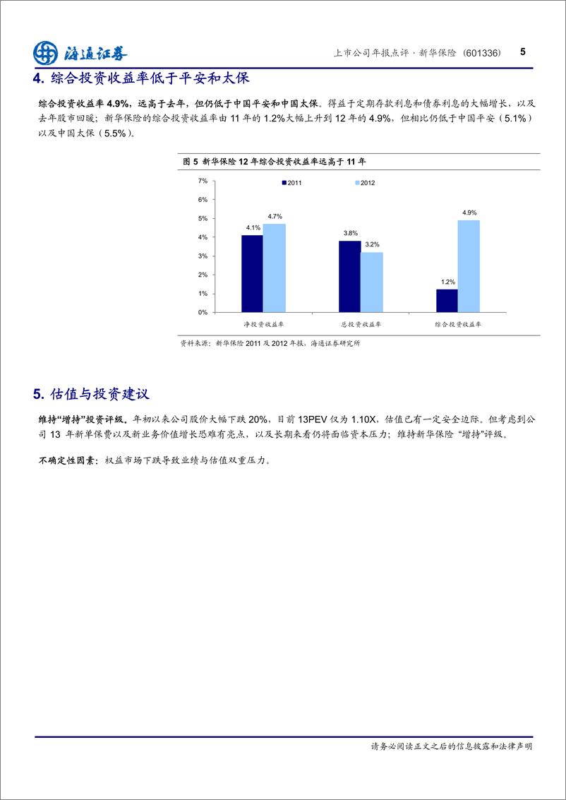 《公司研海通证丁文新华保险(601336)上市公司年报点评，业绩基本符合预期，价值增长难有亮20130327》 - 第5页预览图