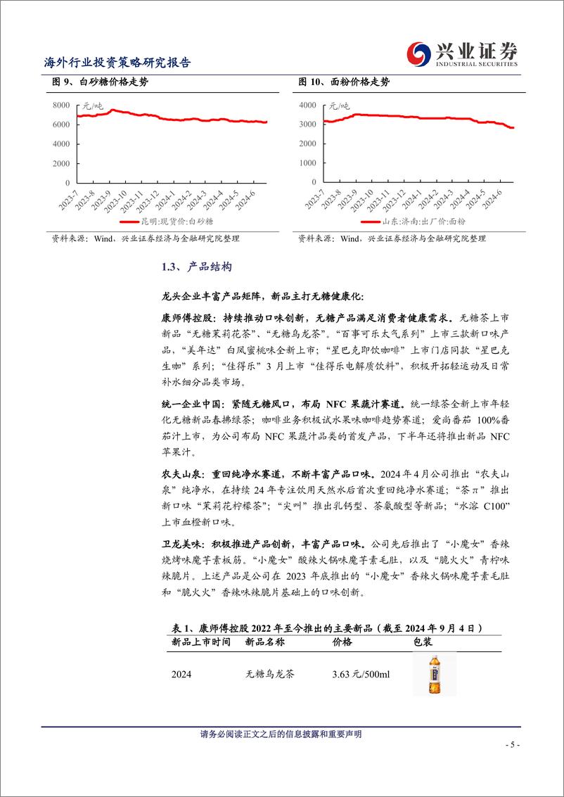 《海外软饮与食品行业2024年中报业绩综述：饮品驱动收入增长，无糖化引领产品升级-240908-兴业证券-15页》 - 第5页预览图