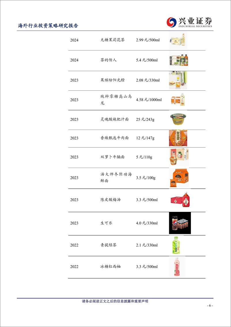 《海外软饮与食品行业2024年中报业绩综述：饮品驱动收入增长，无糖化引领产品升级-240908-兴业证券-15页》 - 第6页预览图