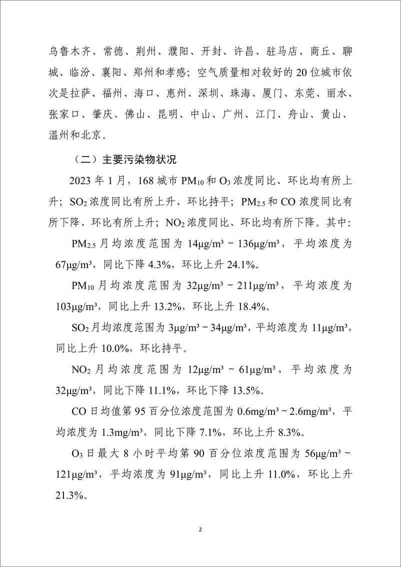 《2023年1月全国城市空气质量报告-33页》 - 第4页预览图