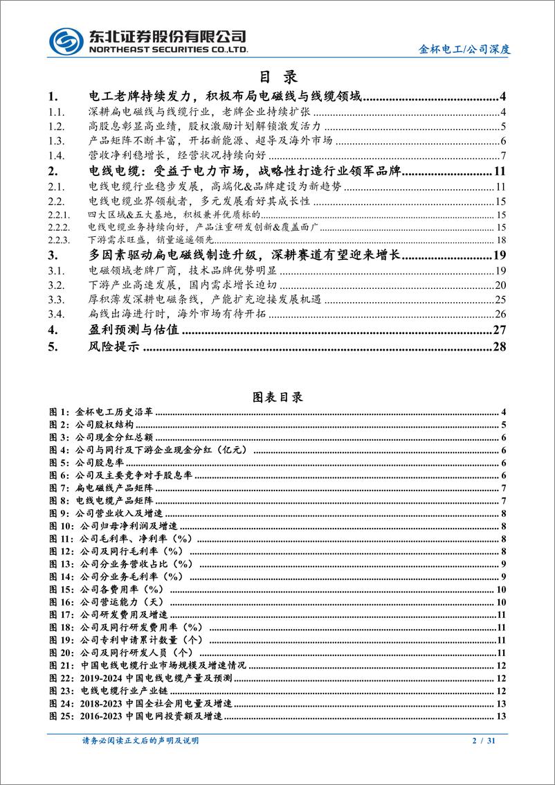 《金杯电工(002533)扁电磁线优质企业，有望充分受益电网高景气-240709-东北证券-31页》 - 第2页预览图