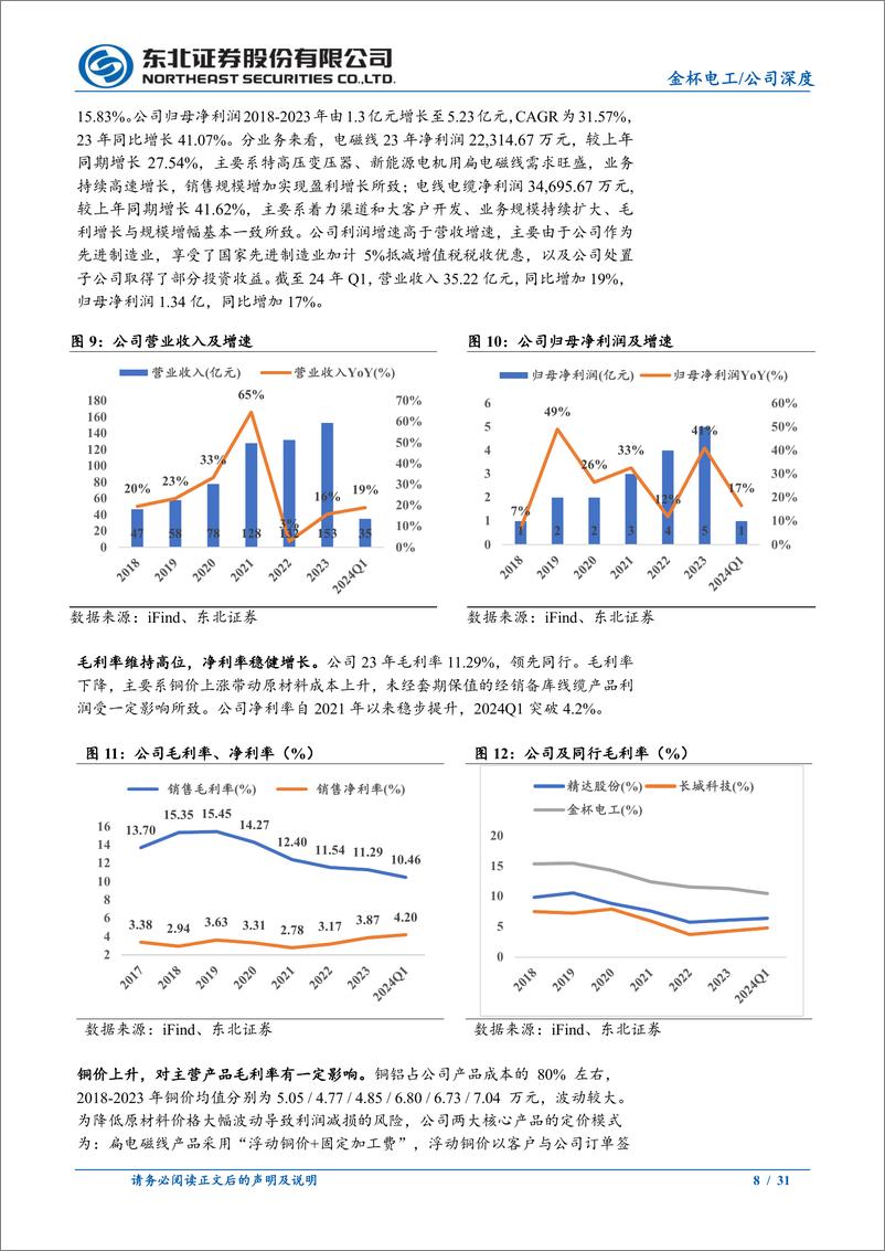 《金杯电工(002533)扁电磁线优质企业，有望充分受益电网高景气-240709-东北证券-31页》 - 第8页预览图