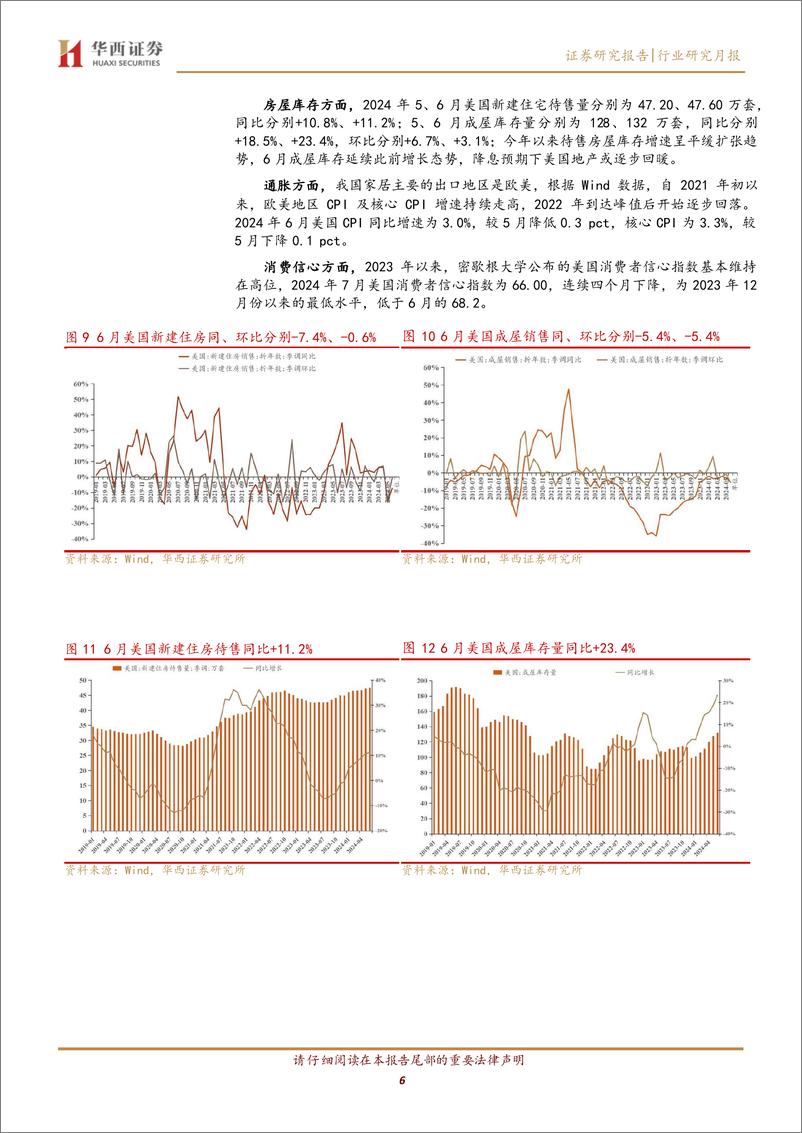 《轻工制造行业出口数据月报2024年6月：6月出口延续涨势，床垫%26办公家具%26宠物食品表现较好-240729-华西证券-13页》 - 第6页预览图