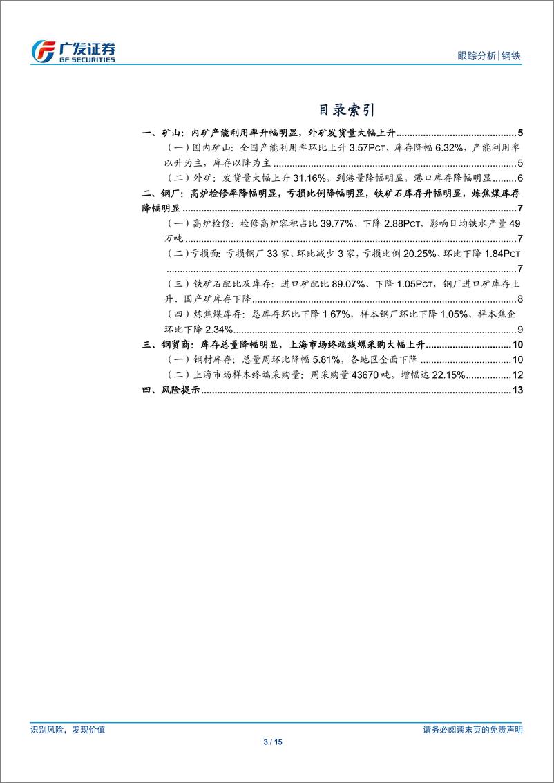 《钢铁行业矿山、钢厂、钢贸商动态跟踪：高炉检修率降幅明显，钢厂亏损比例降幅明显-20190413-广发证券-15页》 - 第4页预览图