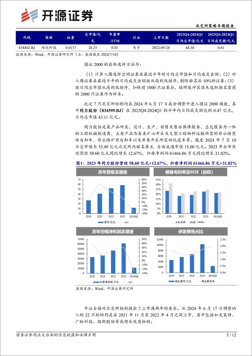 《北交所策略专题报告：北证标的持续纳入A股全市场指数，关注高增长、流动性强优质标的-240716-开源证券-12页》 - 第5页预览图